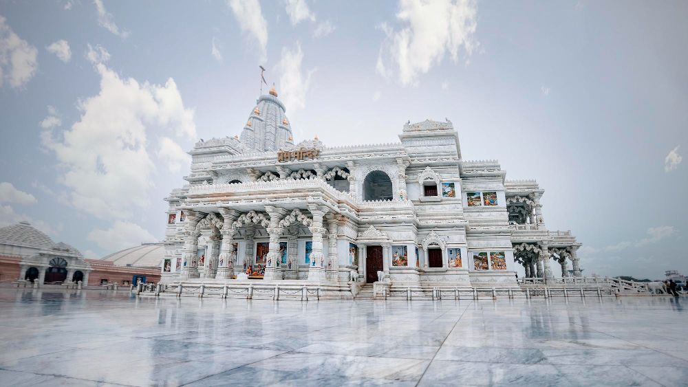 Vrindavan is a sacred town on the banks of the Yamuna River, believed to be where Lord Krishna spent his childhood near Agra