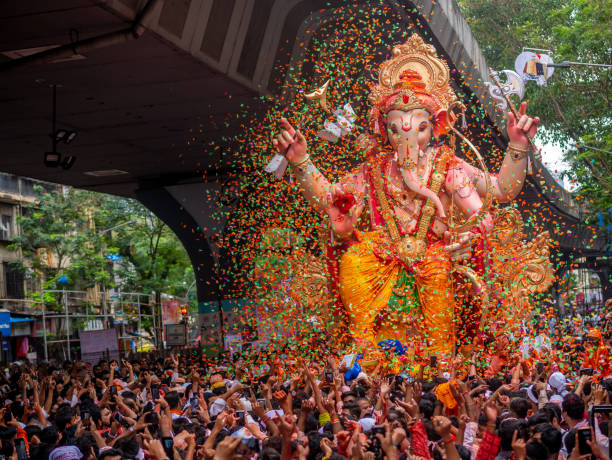 Hindu festival celebrating the birth of Lord Ganesha, marked by grand processions, idol installations, and cultural events across India.