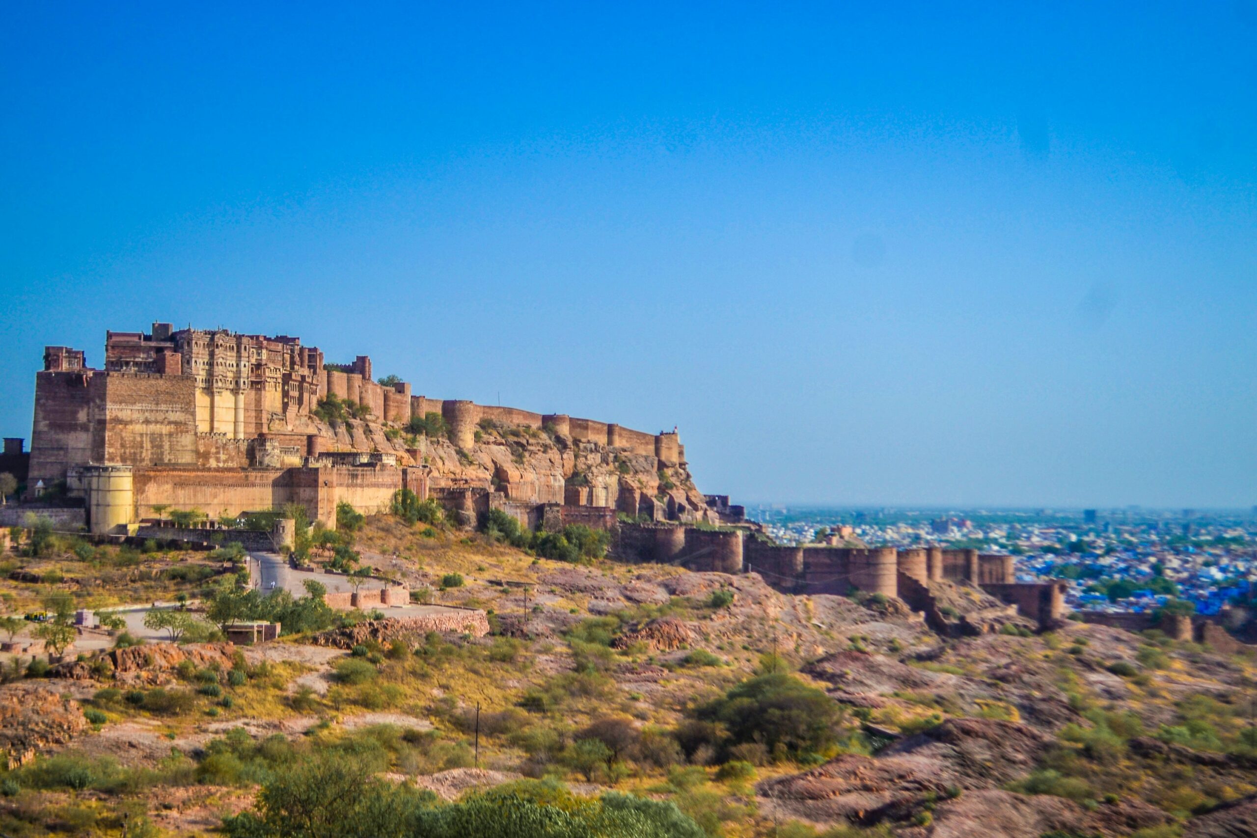 Mehrangarh Fort Jodhpur, Rajasthan - massive fortification in India’s desert architecture