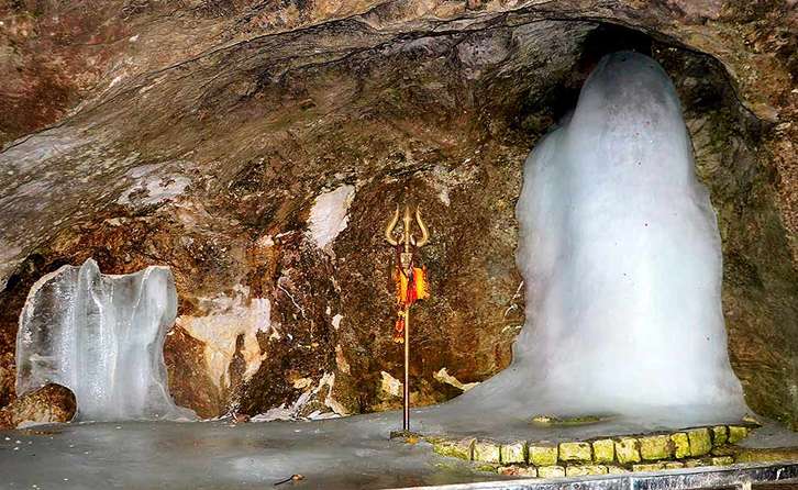 The Amarnath Cave Temple, dedicated to Lord Shiva, is one of the most sacred pilgrimage sites for Hindus.