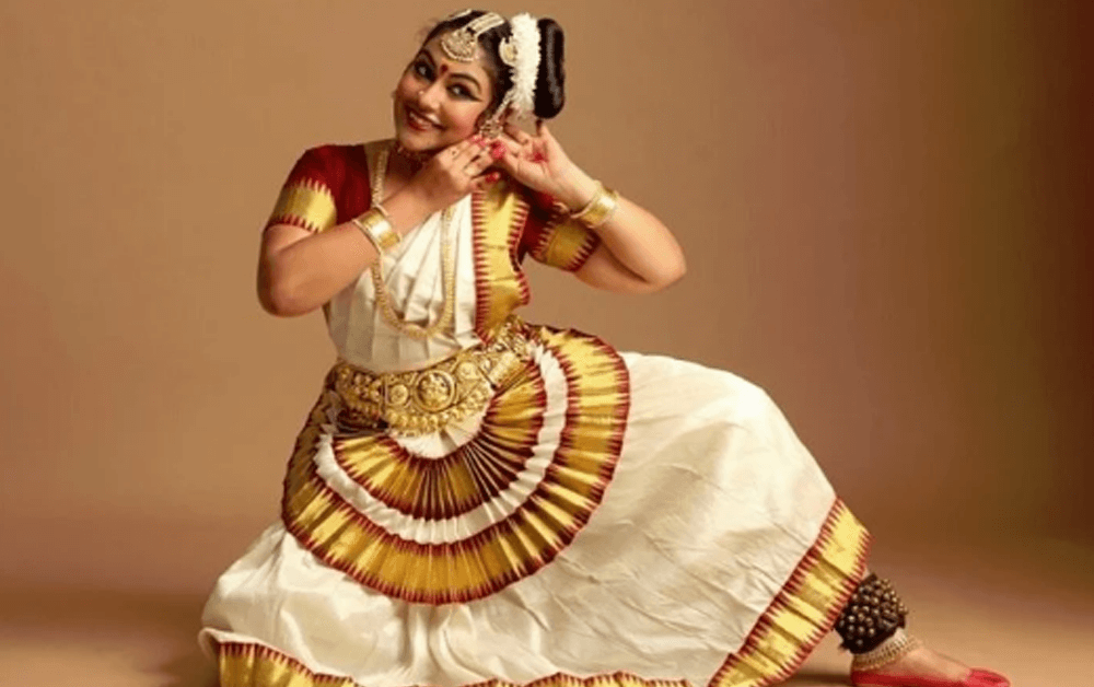 A graceful classical dance form performed by women, narrating stories from Indian mythology.