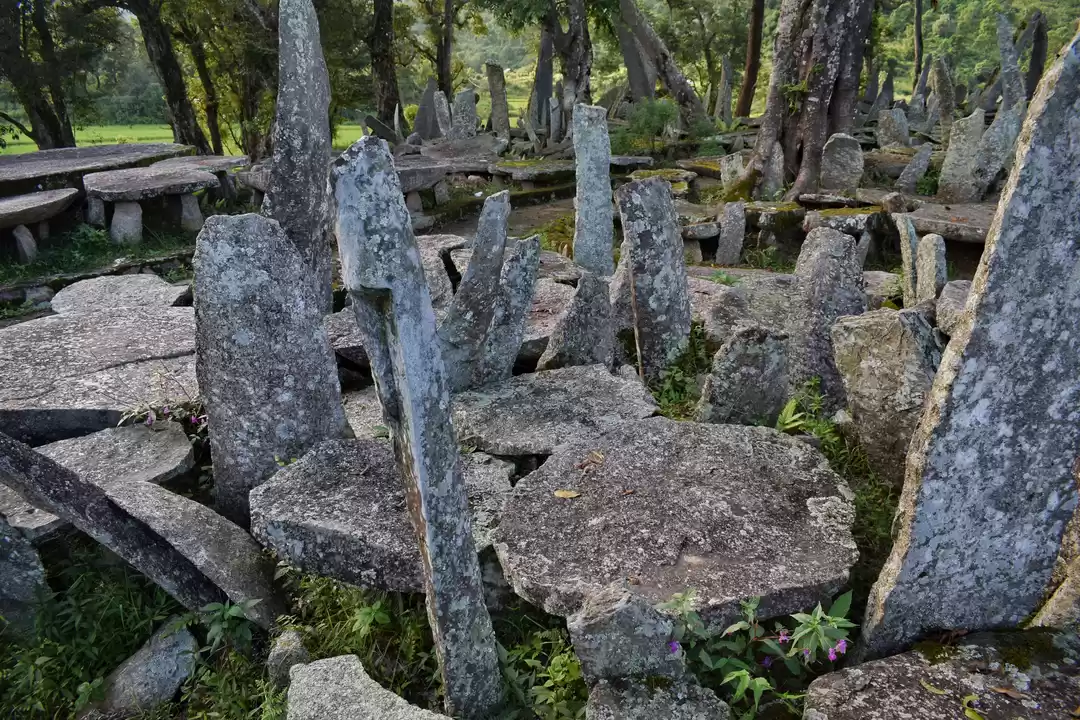 Ancient Nartiang Monoliths - standing stones of Jaintia kingdom in Meghalaya.