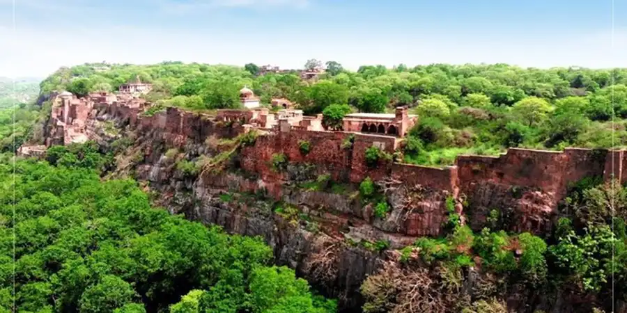 Ranthambore Fort - Medieval ruins overlooking wildlife sanctuary lakes