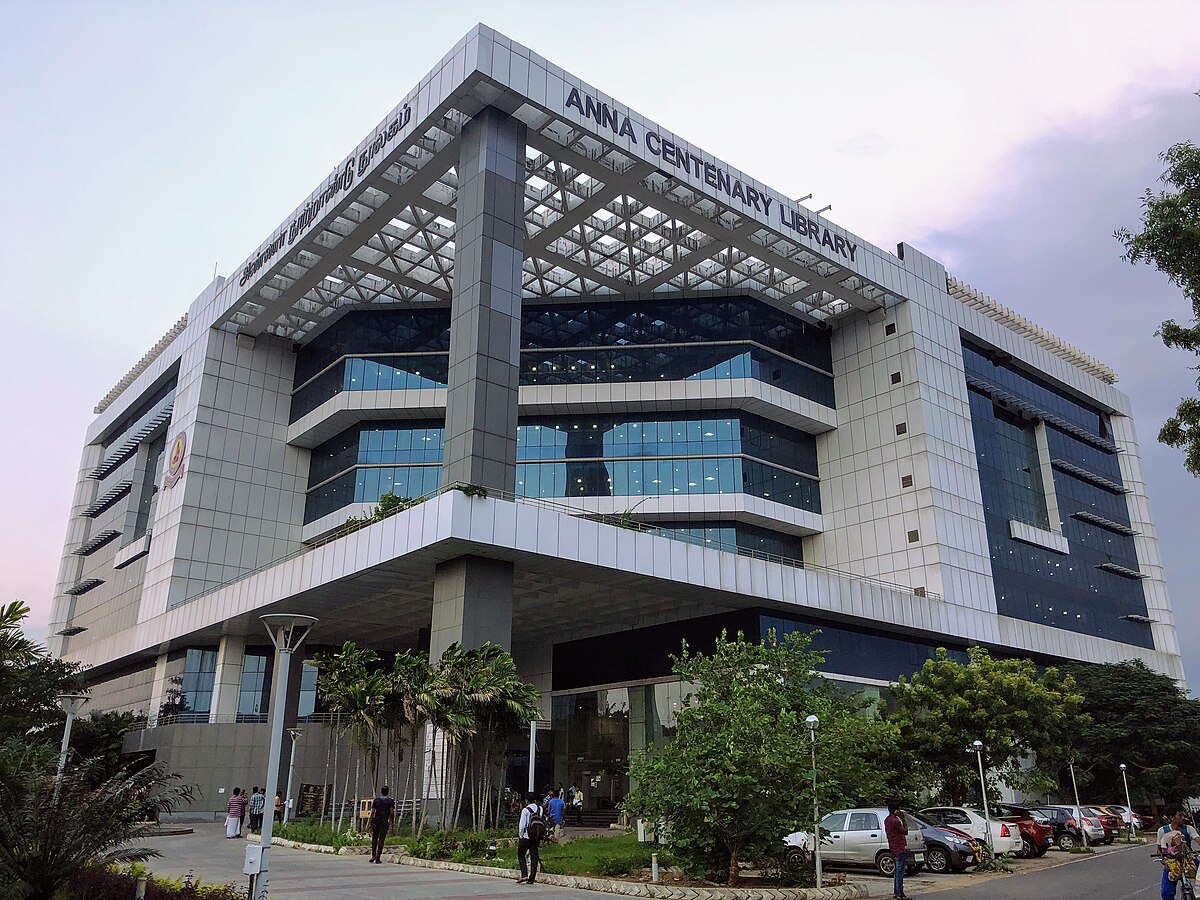 The modern Anna Centenary Library, an educational place to visit in Chennai.