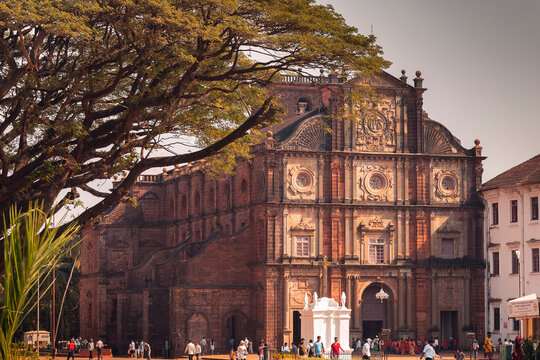 Goa's UNESCO-listed Basilica of Bom Jesus - magnificent 16th-century Baroque church housing St. Francis Xavier's sacred relics.
