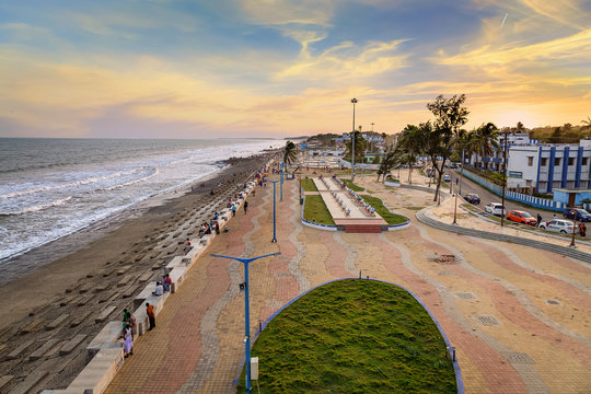 Sunset at Digha beach – popular seaside destination in West Bengal