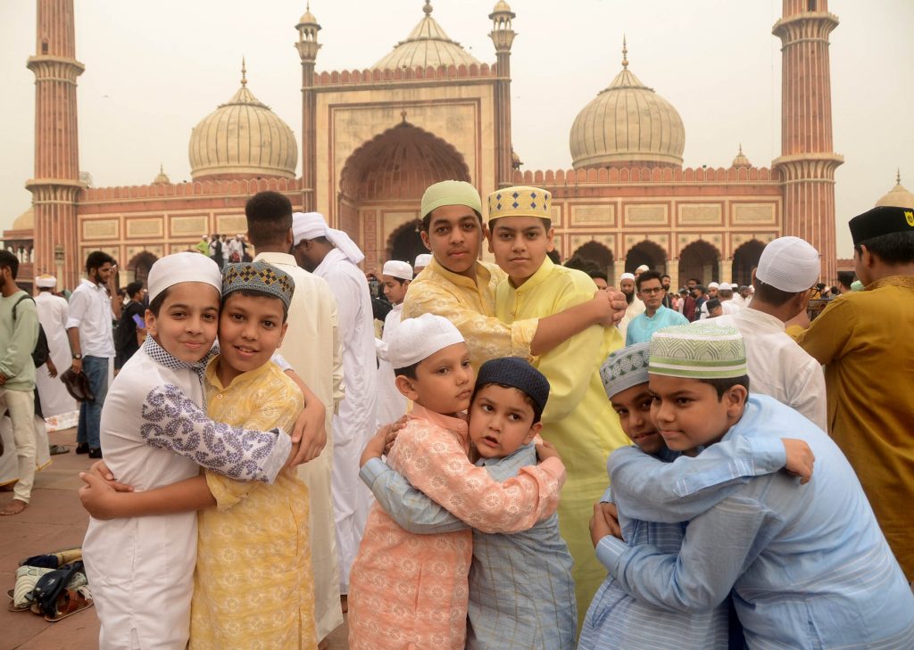 Devotees offering prayers during Eid-ul-Fitr in Jammu & Kashmir.