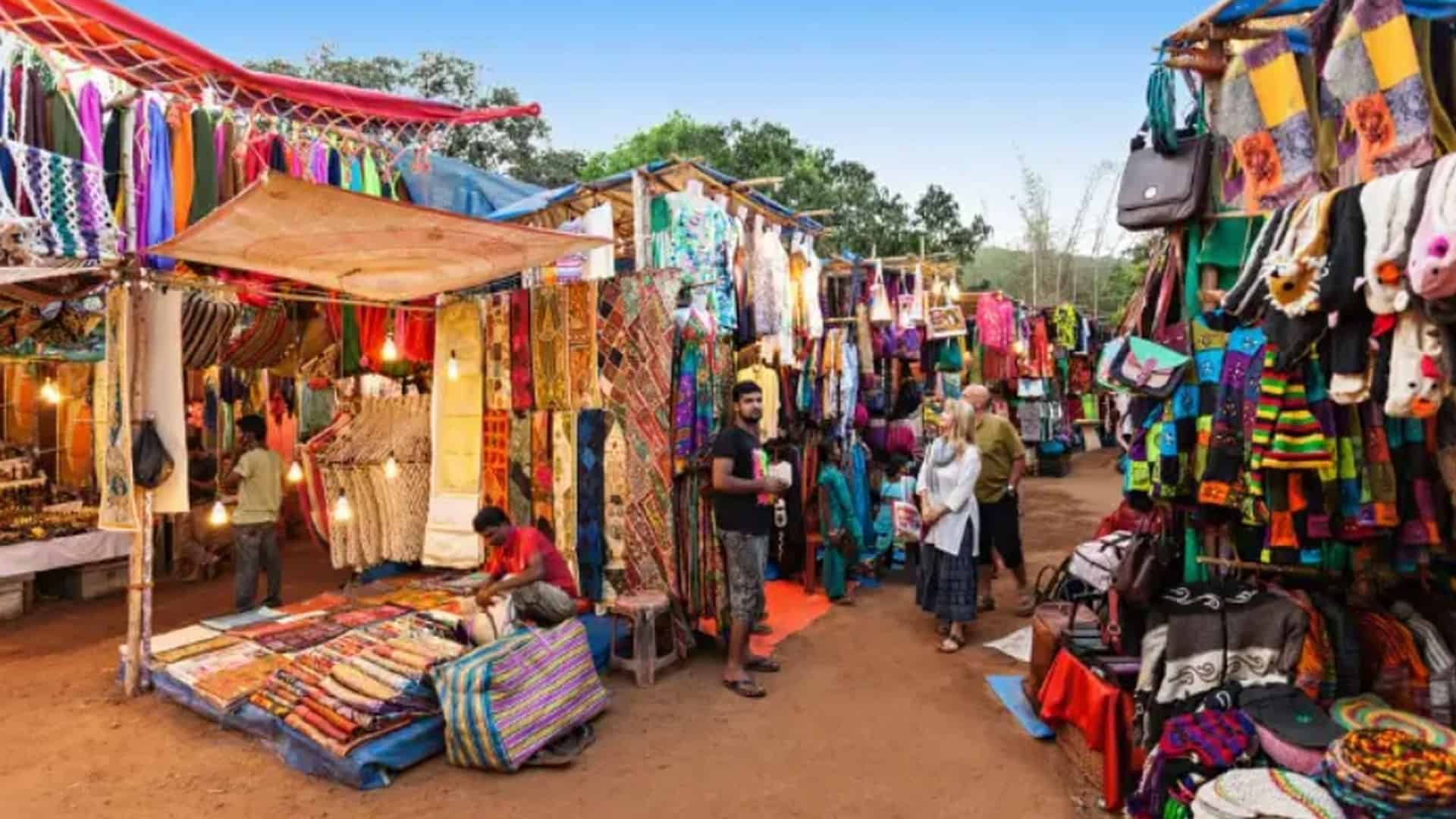 Vibrant local market in Munnar with spices and crafts.