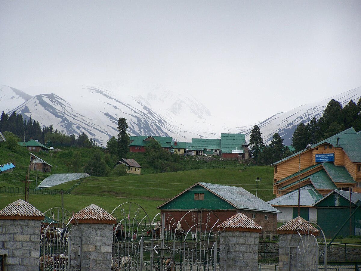 Snow-covered slopes in Gulmarg, Jammu and Kashmir