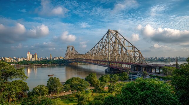 Iconic Howrah Bridge - famous landmark among places to visit in Kolkata