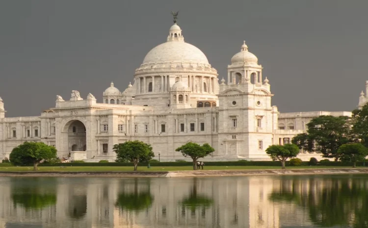 Skyline of Kolkata, the cultural capital of India, featuring Howrah Bridge and Victoria Memorial