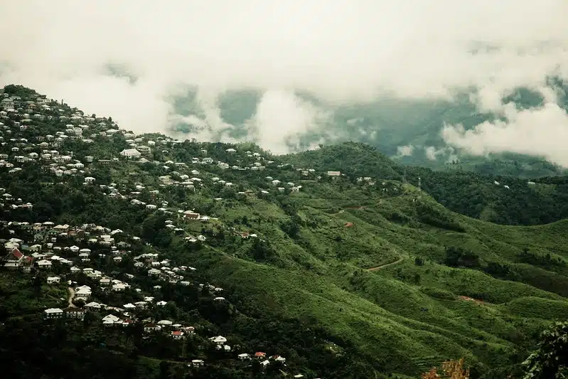 Dramatic cliff formations in Lunglei town, remarkable geological place to visit near Aizawl