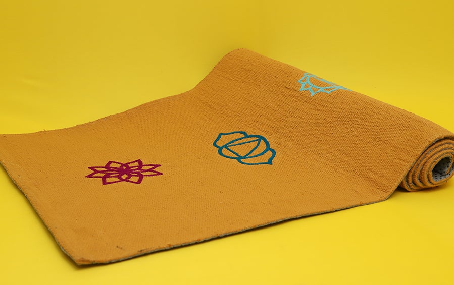 Buy eco-friendly organic cotton yoga mats in Rishikesh, perfect for practice.