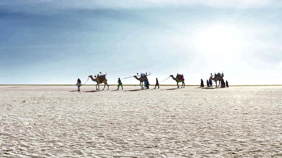 White desert landscape of Rann of Kutch in Gujarat