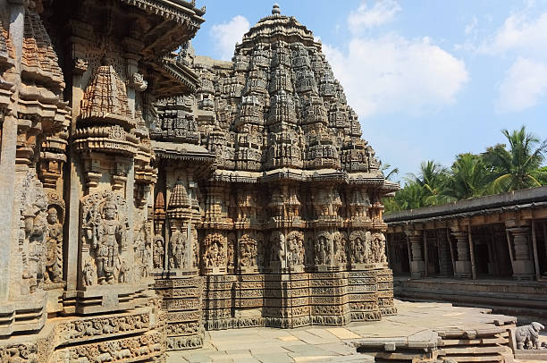 Intricate Hoysala stone carvings at Somanathapura Temple, an architectural marvel among historical places to visit in Mysuru