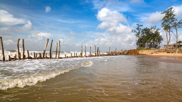 Empty beach with red crabs in Tajpur – offbeat beach spot in West Bengal