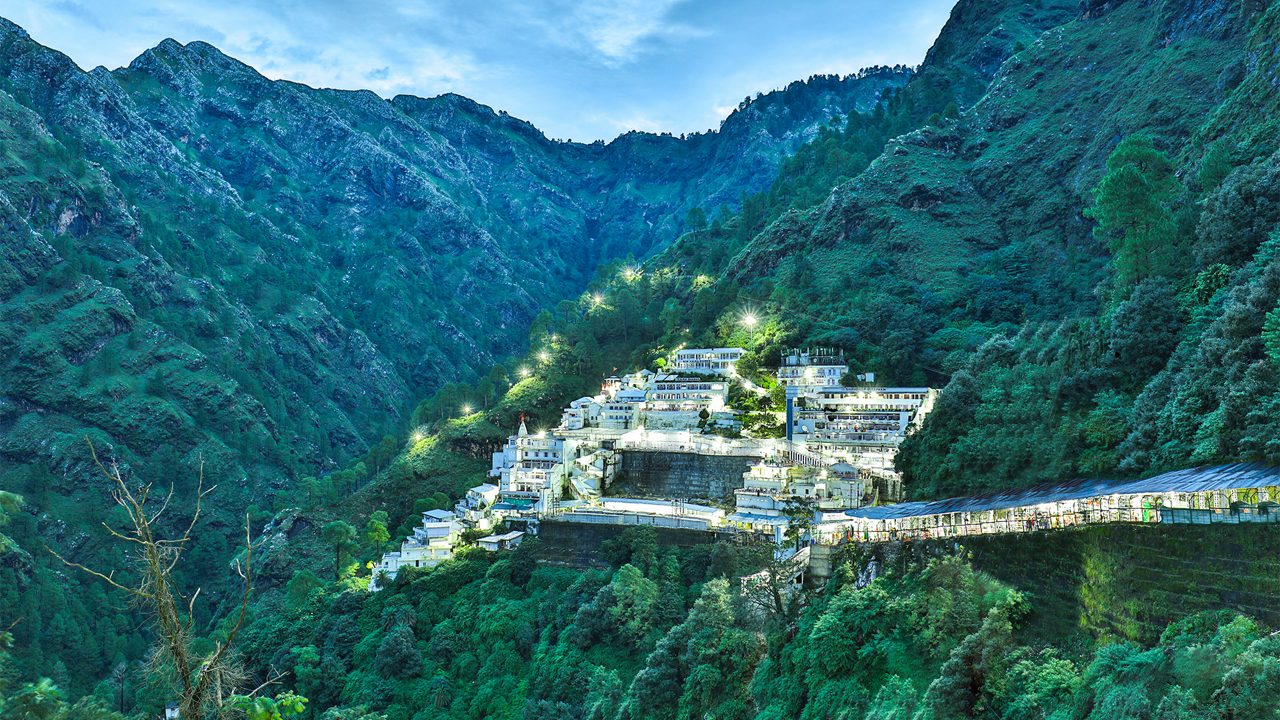 Pilgrims at Vaishno Devi Temple in Jammu, Jammu and Kashmir