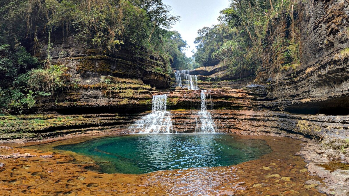 Wei Sawdong Waterfalls provide an exotic twist to nearby places to visit in Shillong.