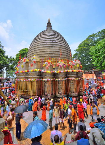 Devotees at Assam's Ambubachi Mela, Kamakhya Temple