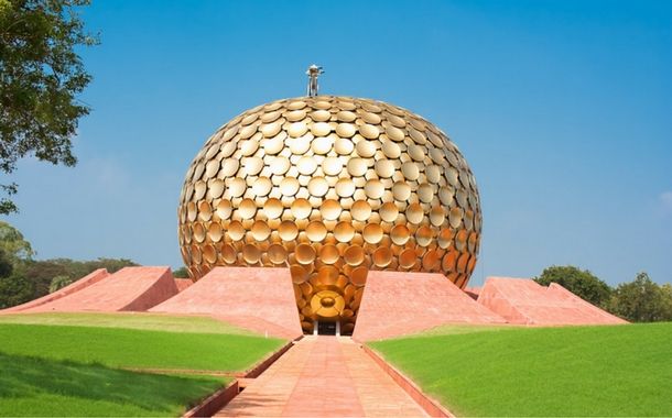 Golden Matrimandir dome at Auroville, a must-see in Puducherry