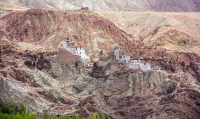 Ruins and murals of Basgo Monastery in Ladakh’s hills.