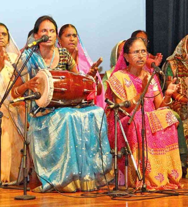 Bhojpuri folk musicians playing traditional Bihar songs
