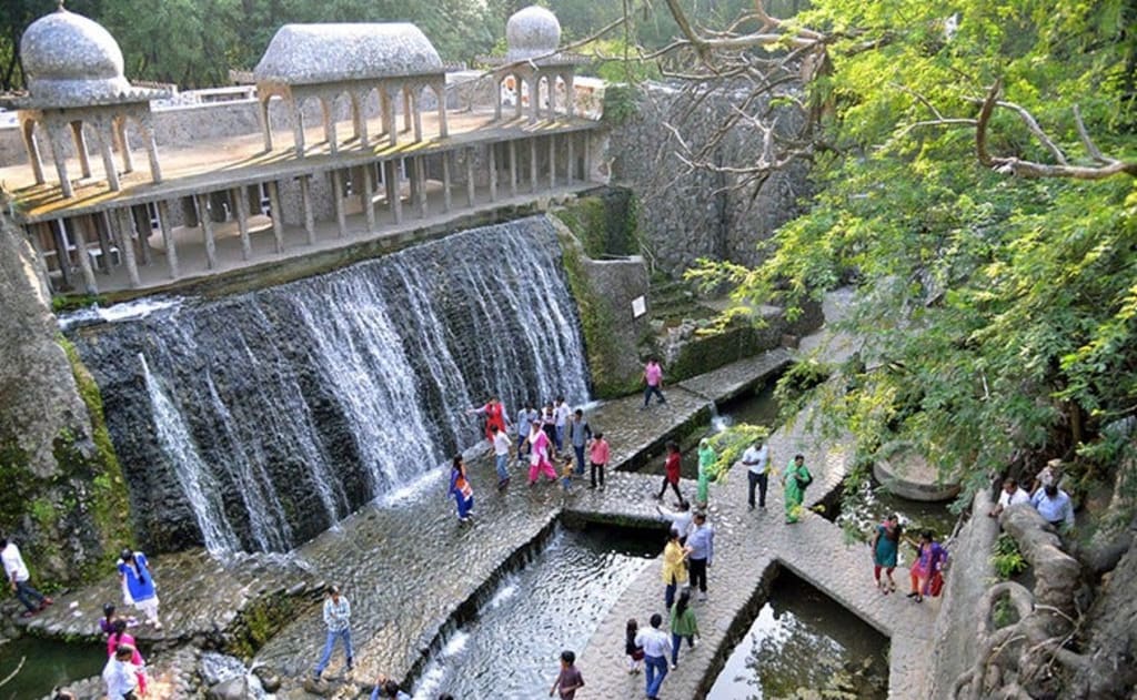 A view of the iconic Rock Garden in Chandigarh filled with sculptures made from recycled materials.