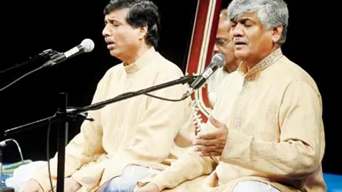 Classical Dhrupad singers at a Bihar temple