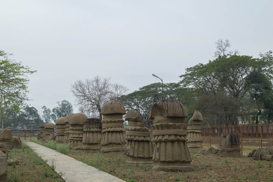 Dimapur's ancient Kachari Ruins standing silently amidst modern development.