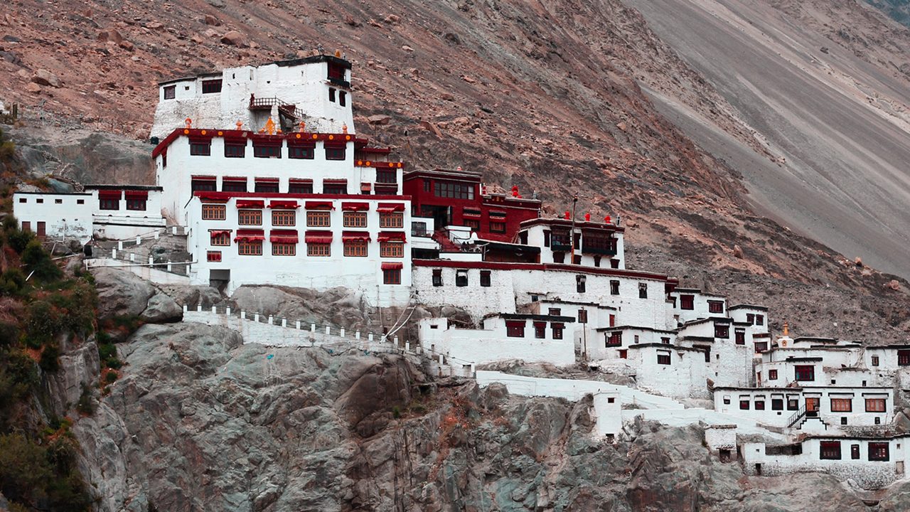 The large Buddha statue at Diskit Monastery in Ladakh’s Nubra Valley.