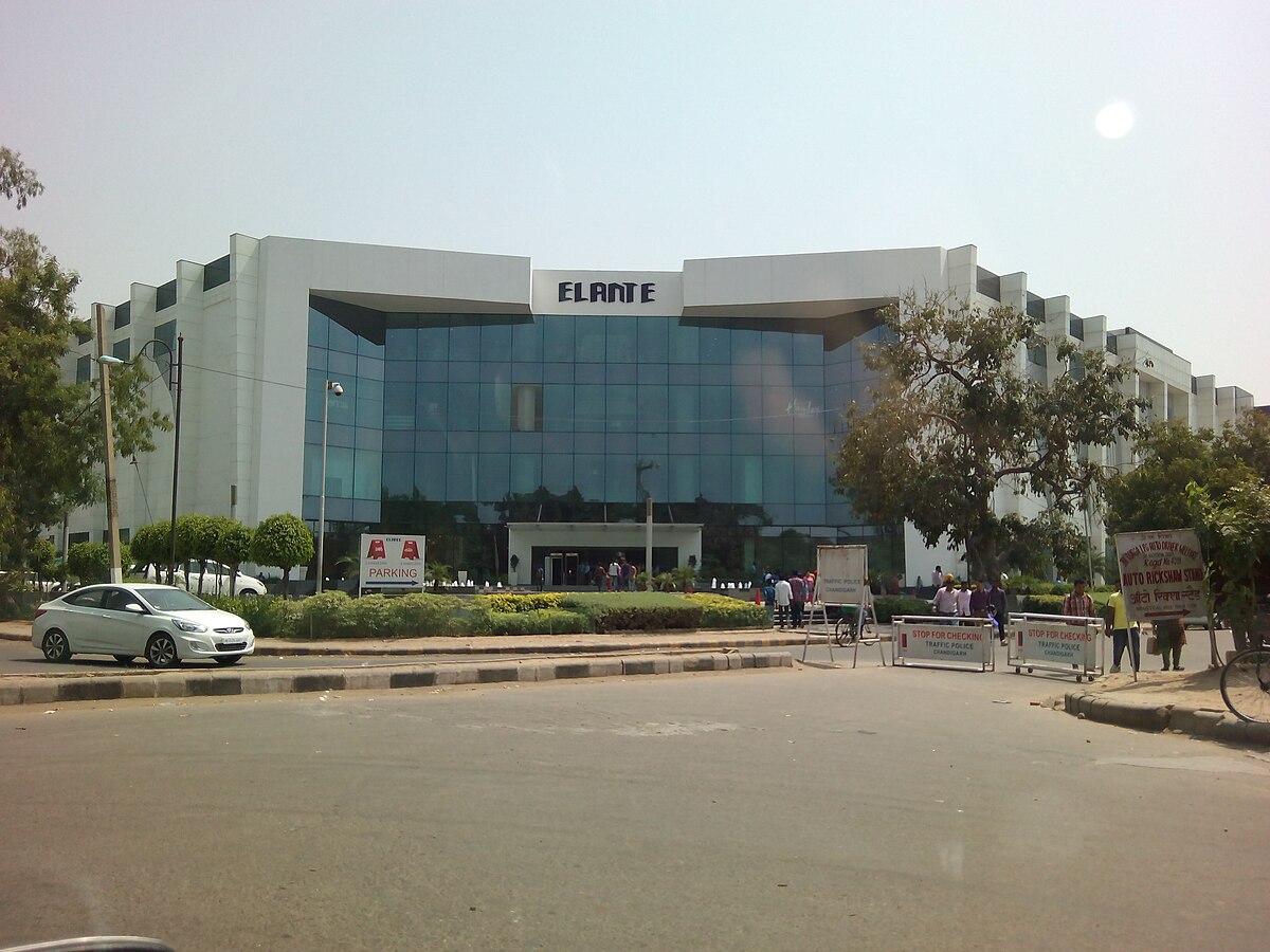 Shoppers exploring the expansive Elante Mall in Chandigarh.