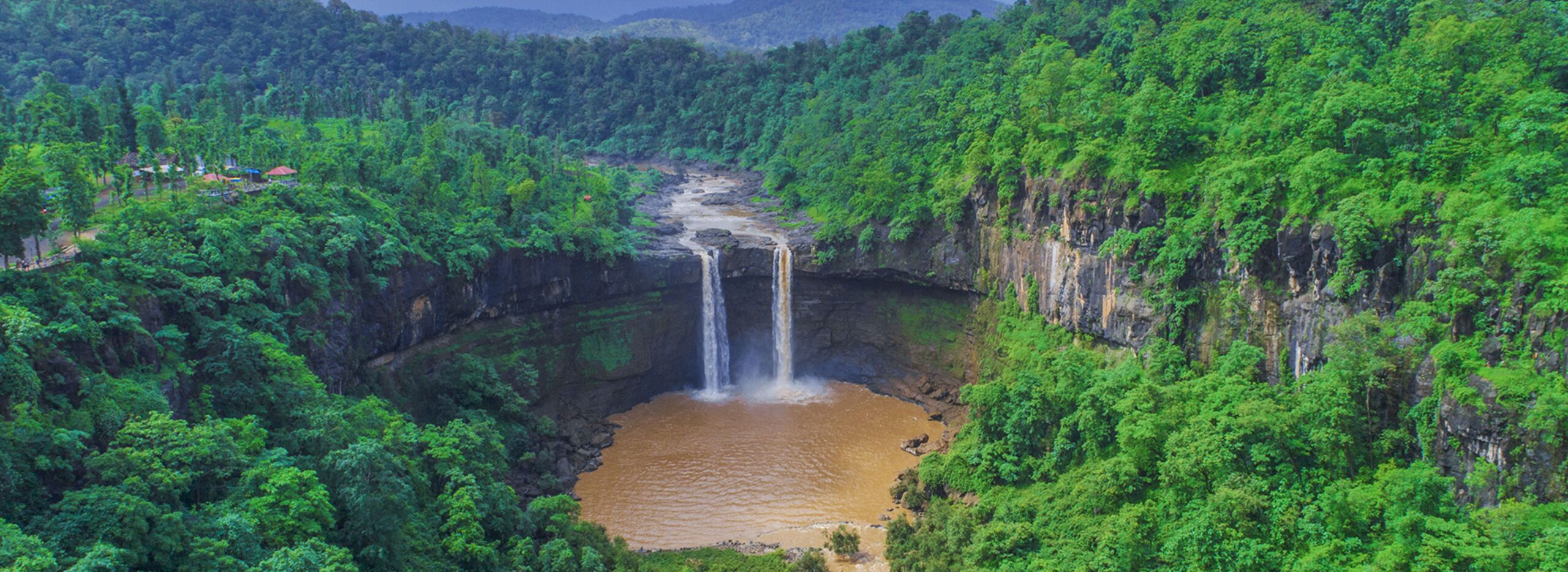 Hidden Girmal Waterfall in the forested areas of Gujarat