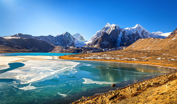 Gurudongmar Lake, a sacred high-altitude lake and breathtaking place to visit in Sikkim near the Tibet border.