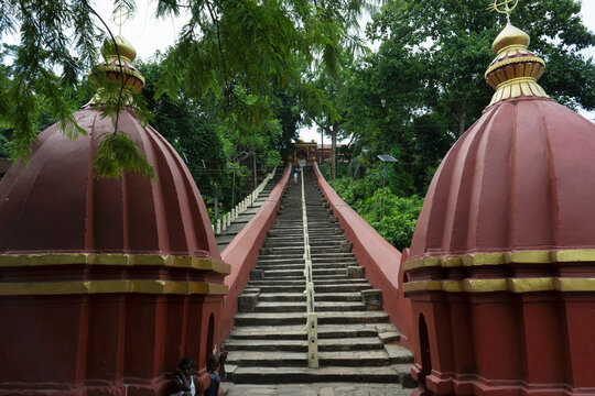 Interfaith pilgrimage site with temple and mosque