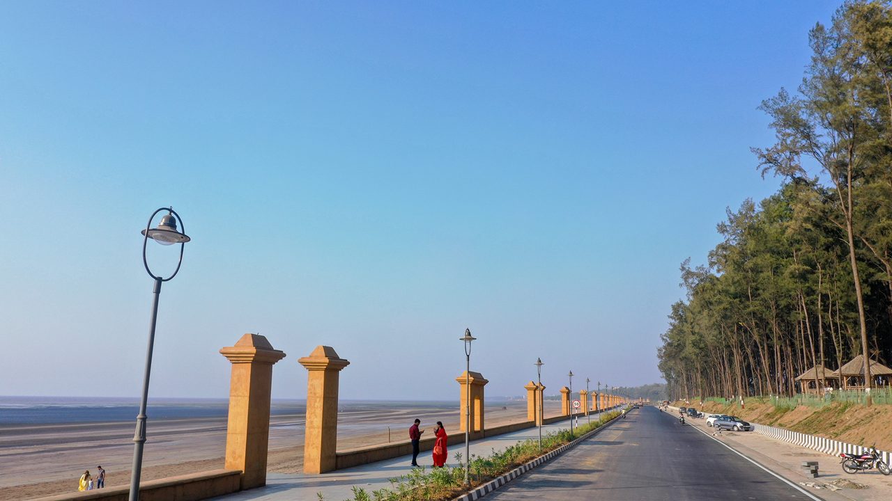 Jampore Beach in Daman and Diu known for its peaceful shores