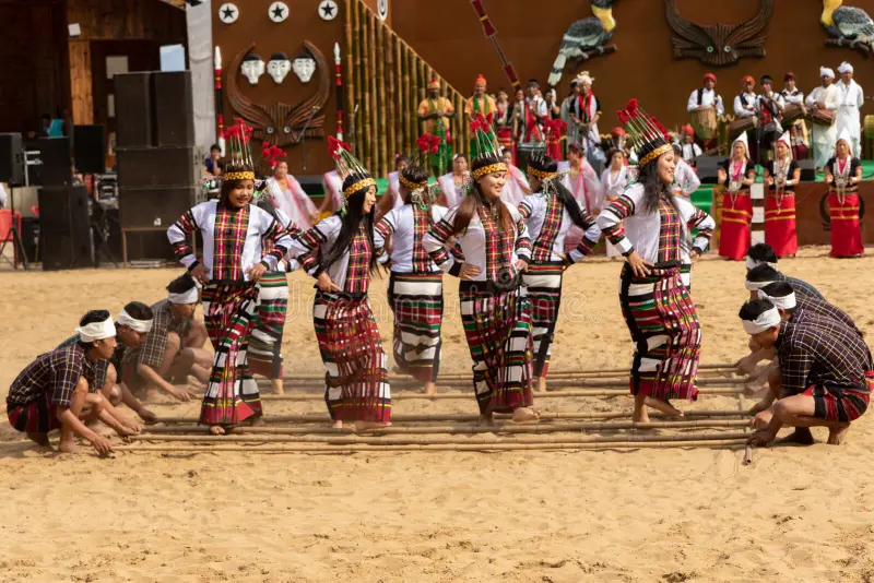 Kuki tribe members performing their traditional dance in Nagaland