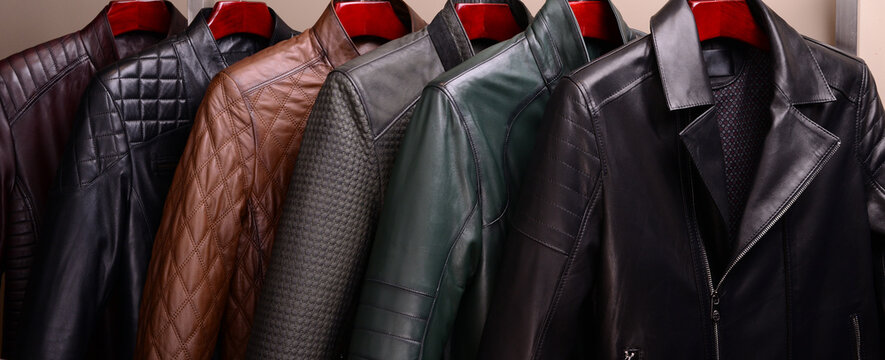 High-quality Kanpur leather jackets and stylish accessories on display.