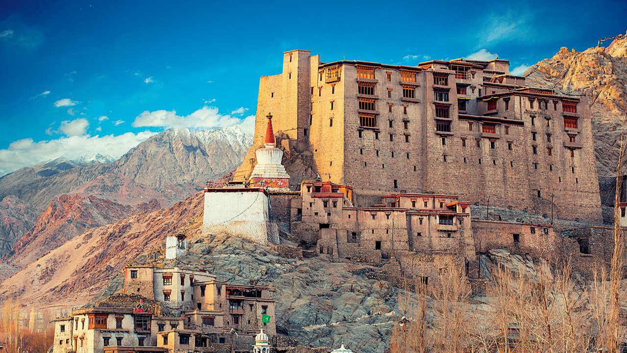The historic Leh Palace in Ladakh, perched on a hill overlooking the town.