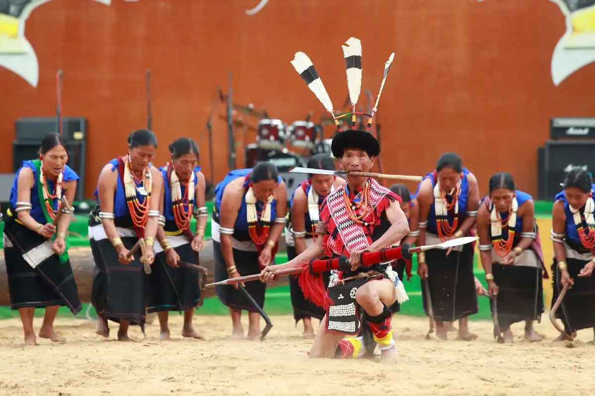 Ao tribe celebrating Moatsu Festival in Nagaland with traditional feasts