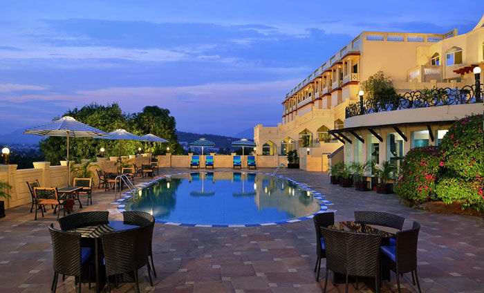 Heritage palace hotel in Bhopal with stunning lake views and colonial-era charm.
