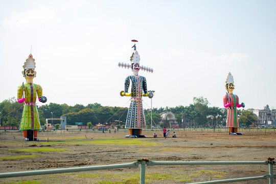 Dramatic Ramlila performance depicting scenes from the Ramayana.