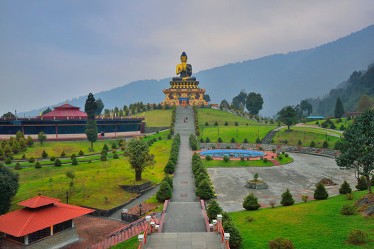 Ravangla, a serene town and spiritual place to visit in Sikkim, home to Buddha Park and tea gardens.