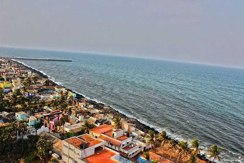 Puducherry's iconic Rock Beach - sunrise views and colonial charm