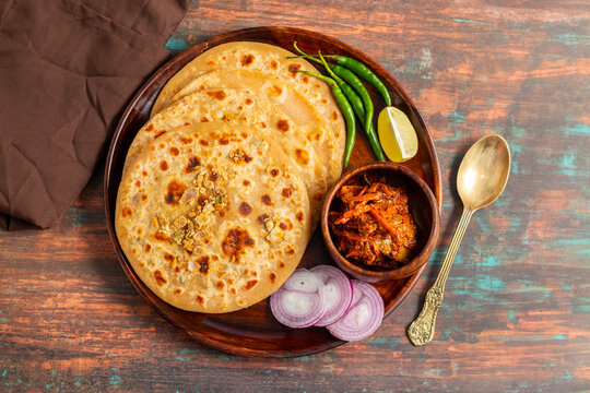 Protein-rich stuffed flatbread from Bihar