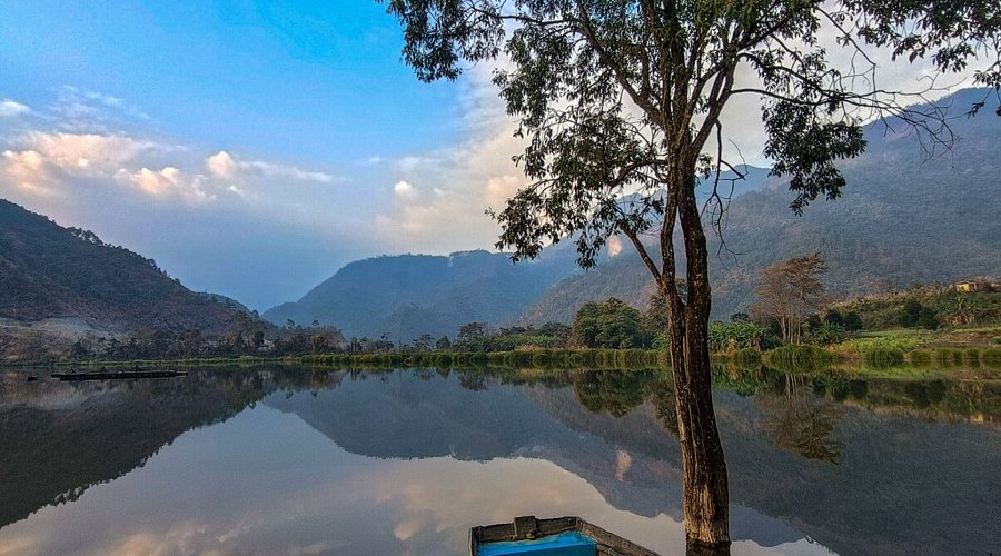 Shilloi Lake's heart-shaped waters make it one of the most photogenic places to visit in Nagaland.