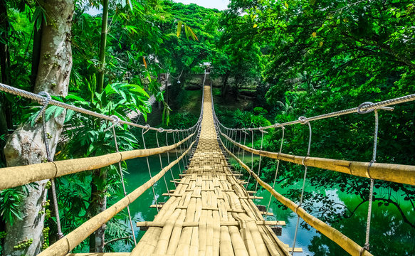 The bamboo-built Tseminyu Hanging Bridge represents ingenious places to visit in Nagaland's rural landscapes.