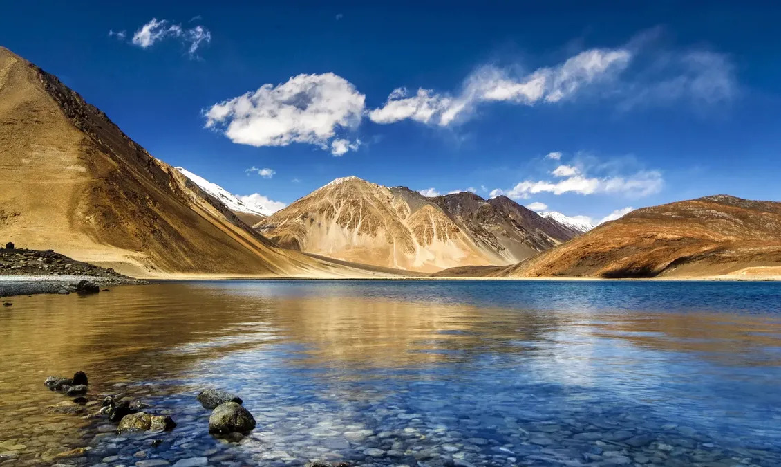 Secluded Yarab Tso Lake near Panamik in Ladakh.