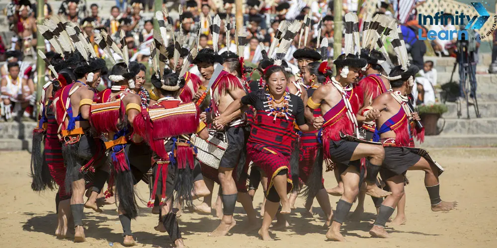 Zeliang tribe dancers showcasing their cultural dance in Nagaland