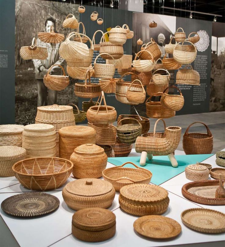 Handwoven basket by ladies of the town