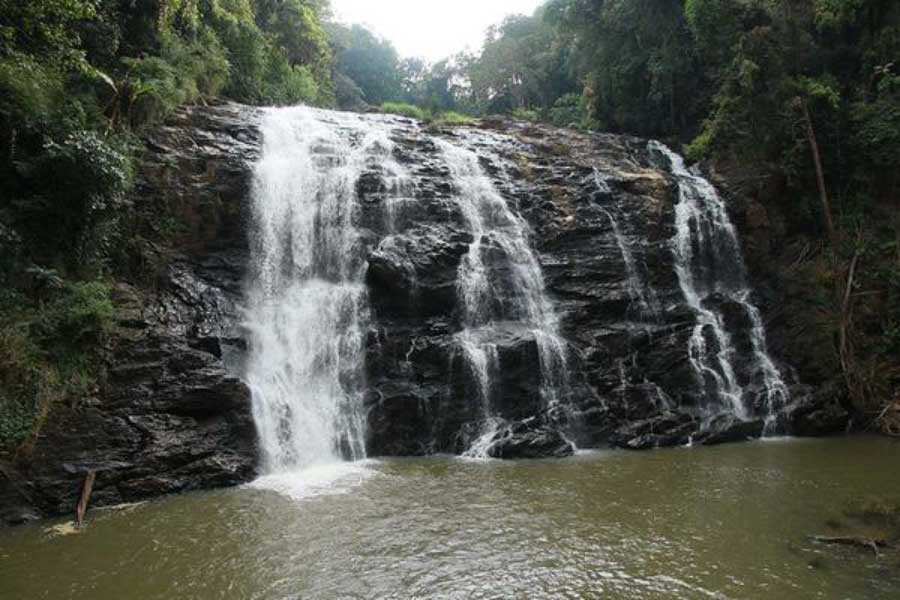 On the Coorg City Page, majestic Abbey Falls plunges 70ft through coffee estates